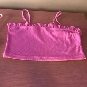 pink ruffle crop top from zaful NWOT